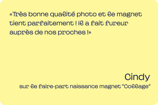 Témoignage client sur le faire part naissance