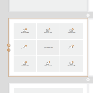 Mise en page de l'album photo avec zones vides pour ajouter images et texte