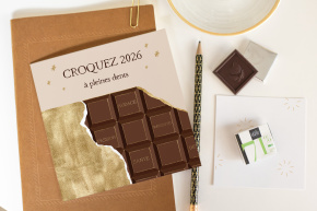 Carte de vœux entreprise chocolat