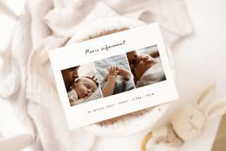 carte remerciement naissance Certificat moderne