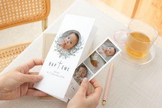 Nos faire-part baptême marque-page