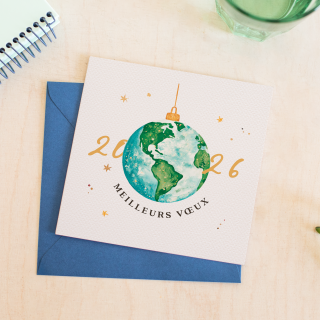 carte de voeux entreprise monde suspendu