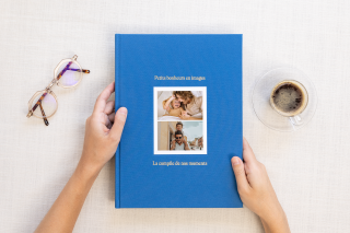 Album photo tissu embossé et dorure