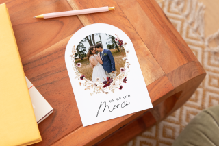 Carte remerciement mariage