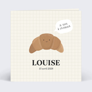 faire-part de naissance illustration croissant à croquer