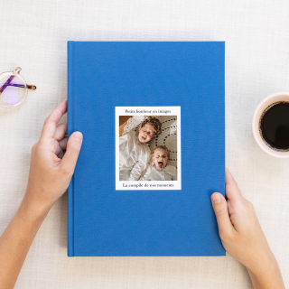 album photo tissu bleu