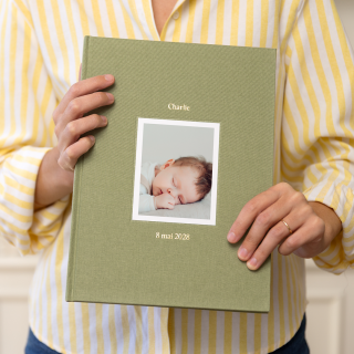 album photo tissu vert