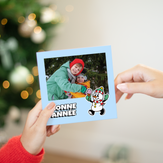carte de vœux bonhomme de neige pop