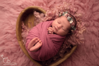 shooting photo bébé prune