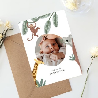 faire part bapteme jungle