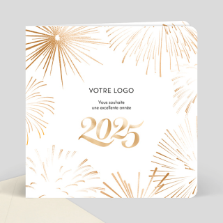 Carte de voeux entreprise feu artifice