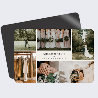 Magnet remerciement mariage