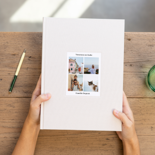 album photo tissu blanc
