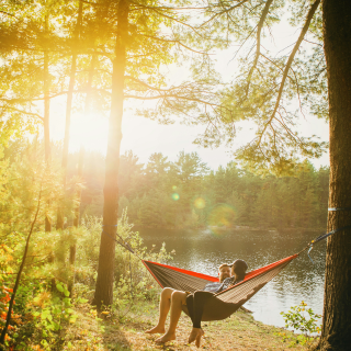 Camping couple