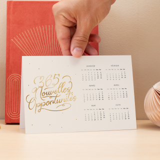 Carte de voeux entreprise calendrier