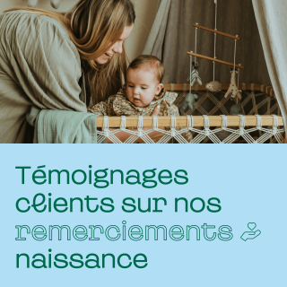Témoignages clients carte remerciement naissance