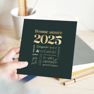 carte voeux vert sapin