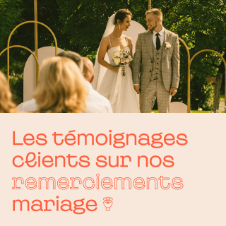 témoignages client carte remerciements mariage