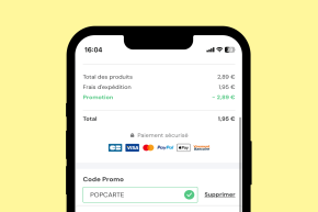 Ajoutez le code POPCARTE