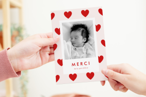 Carte de remerciement naissance