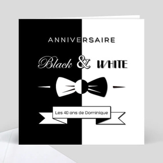 carte d'anniversaire black and white
