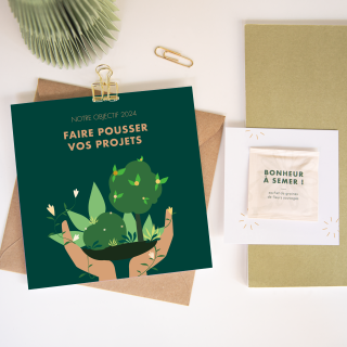 Carte de voeux avec graines