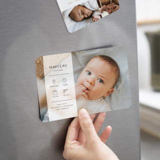 Faire-part de naissance magnet